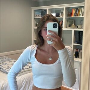 White Cropped Long Sleeve
